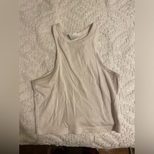 Plain White Halter Racer Back Tee